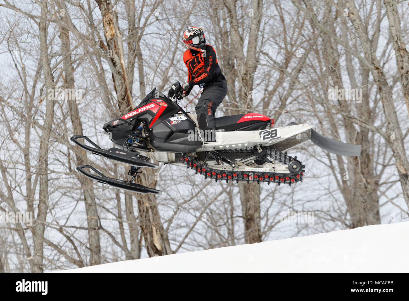 Quebec, Kanada. 14. April 2018. La Reserve Ski Hill in SaintDonat