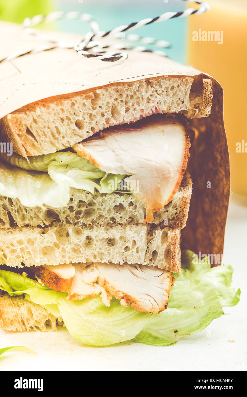 Super Tower Sandwich, Mittagessen im Wok. Stockfoto