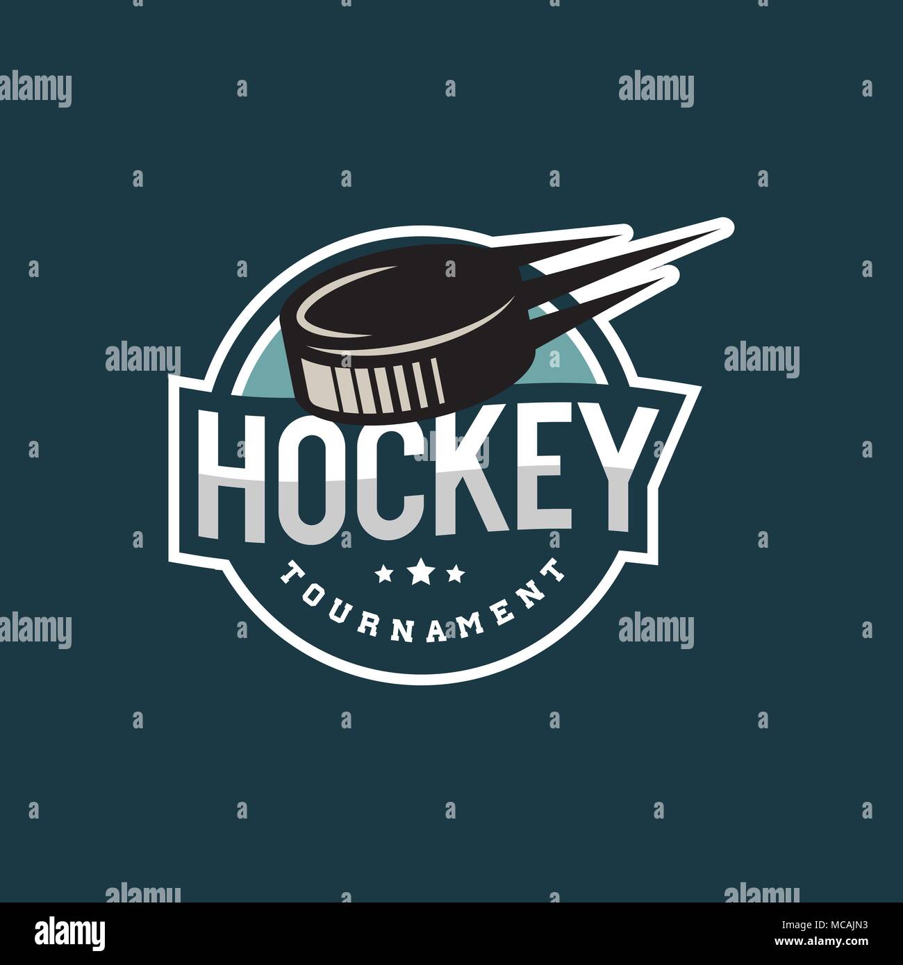 Hockey Logo. sport Emblem Vector Illustration Stock Vektor