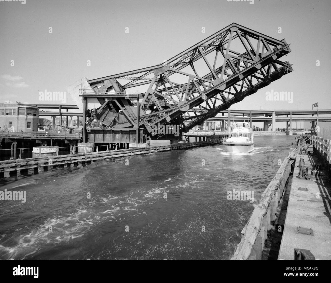 Boston and Maine Railroad, Charles River Bridges, Charles River, North Station Nähe Stockfoto