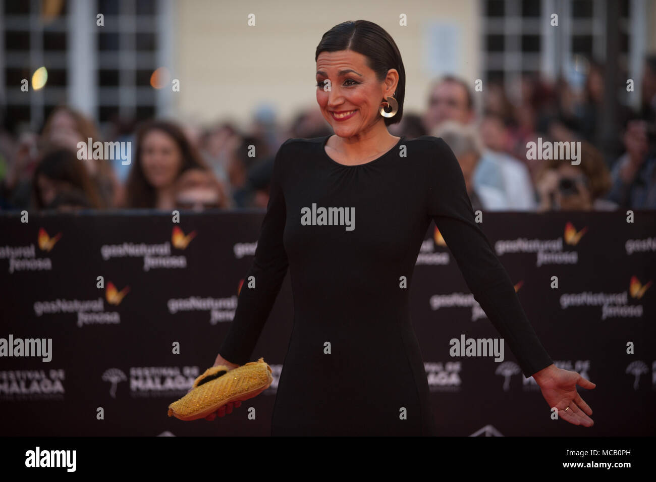 Malaga, Spanien. 14 Apr, 2018. Cibeles FerndÃ¡nez Posen auf dem roten Teppich vor der Cervantes Theater während der 21. Internationalen Filmfestspiele, Malaga in Malaga. Credit: Jesus Merida/SOPA Images/ZUMA Draht/Alamy leben Nachrichten Stockfoto