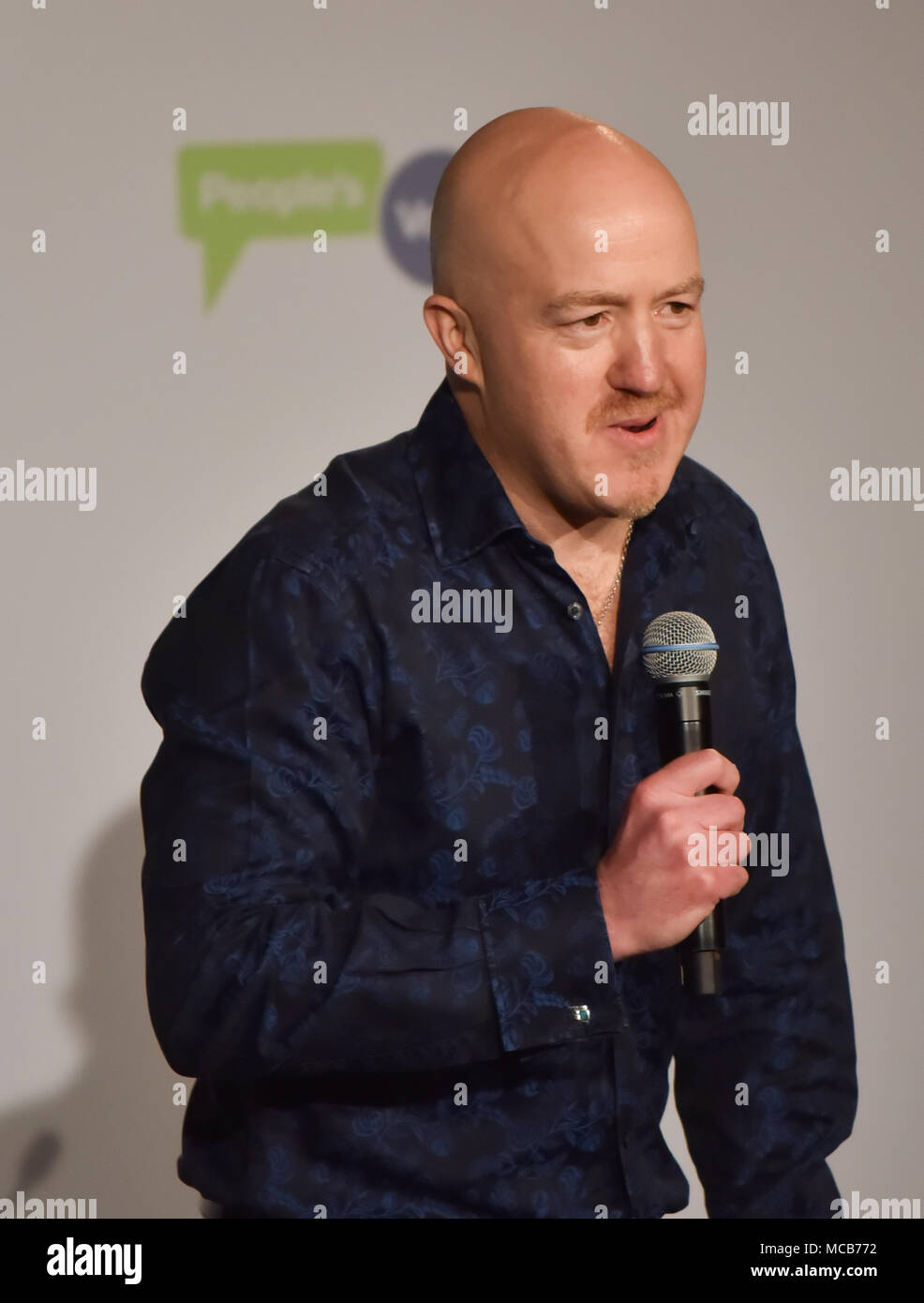 Camden Town, London, UK. 15. April 2018. Andy Parsons. Start der Kampagne zur Volksabstimmung über die endgültige Brexit deal ist in Camden Town, London Quelle: Matthew Chattle/Alamy Leben Nachrichten gehalten Stockfoto