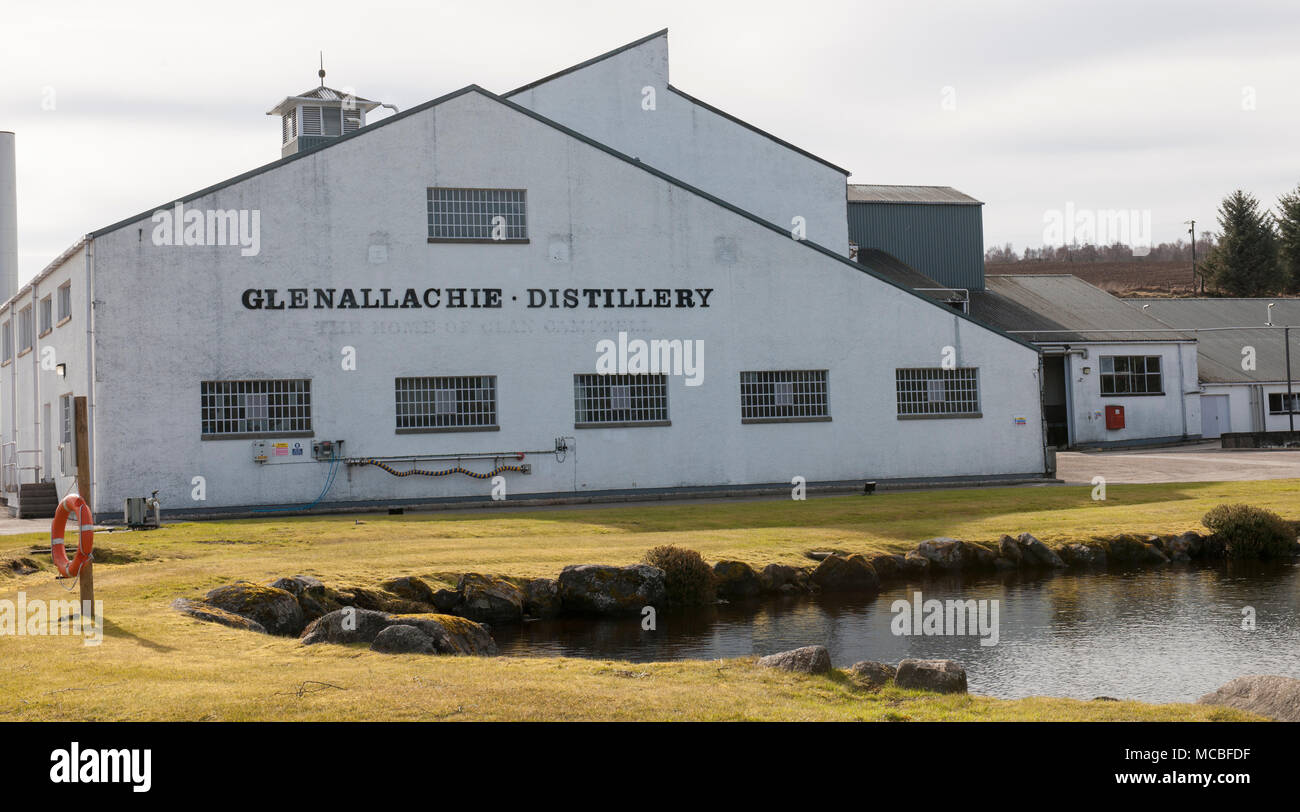 Glenallachie Whisky Distillery, Speyside, Aberlour, Moray, Schottland, Großbritannien. Stockfoto