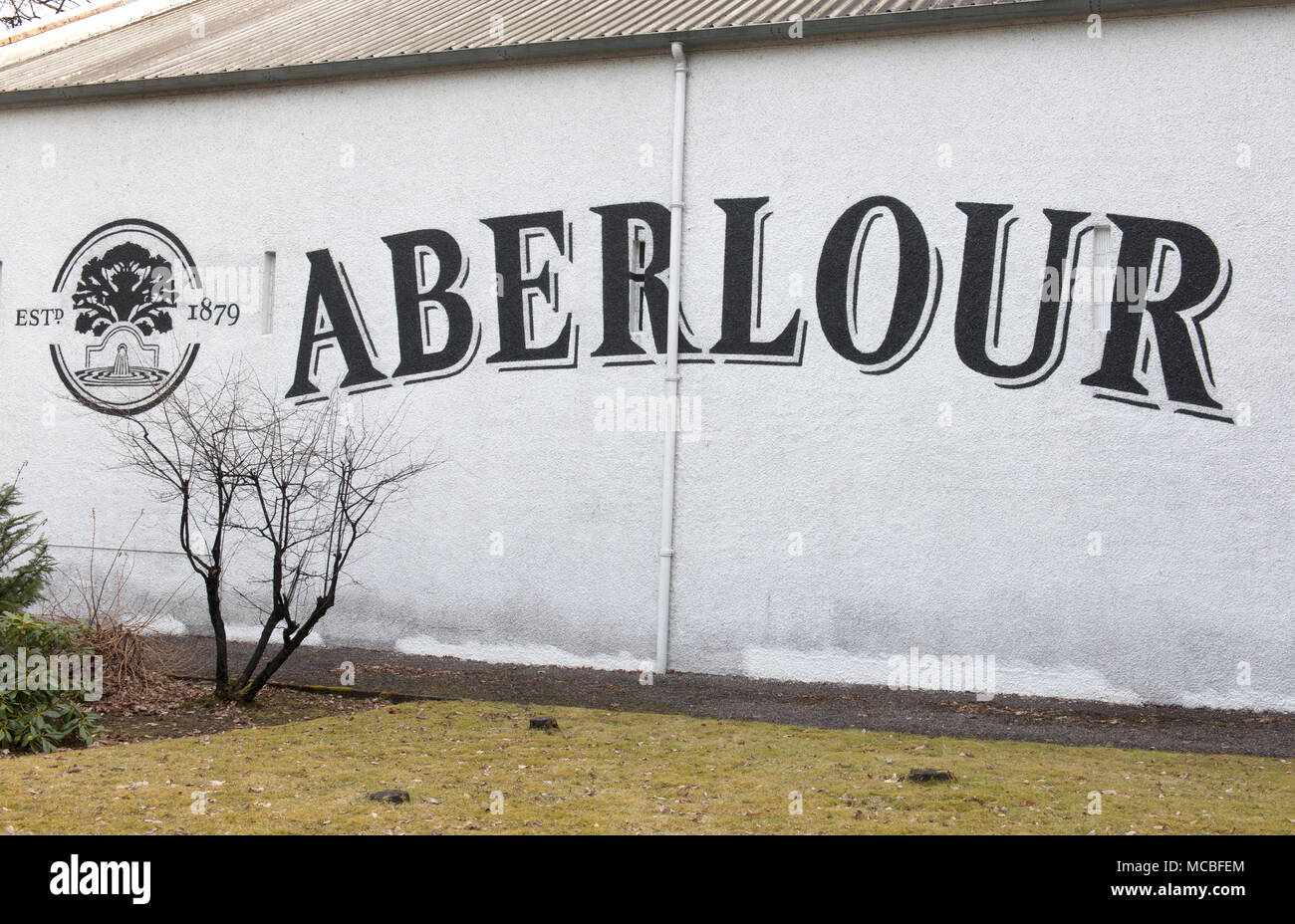 Aberlour Whisky Distillery, Aberlour, Strathspey, Schottland, Großbritannien. Stockfoto