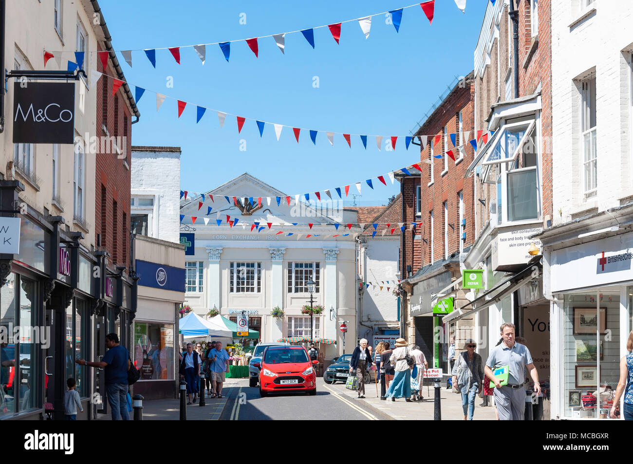 Kornmarkt vom Hundert, Romsey, Hampshire, England, Vereinigtes Königreich Stockfoto