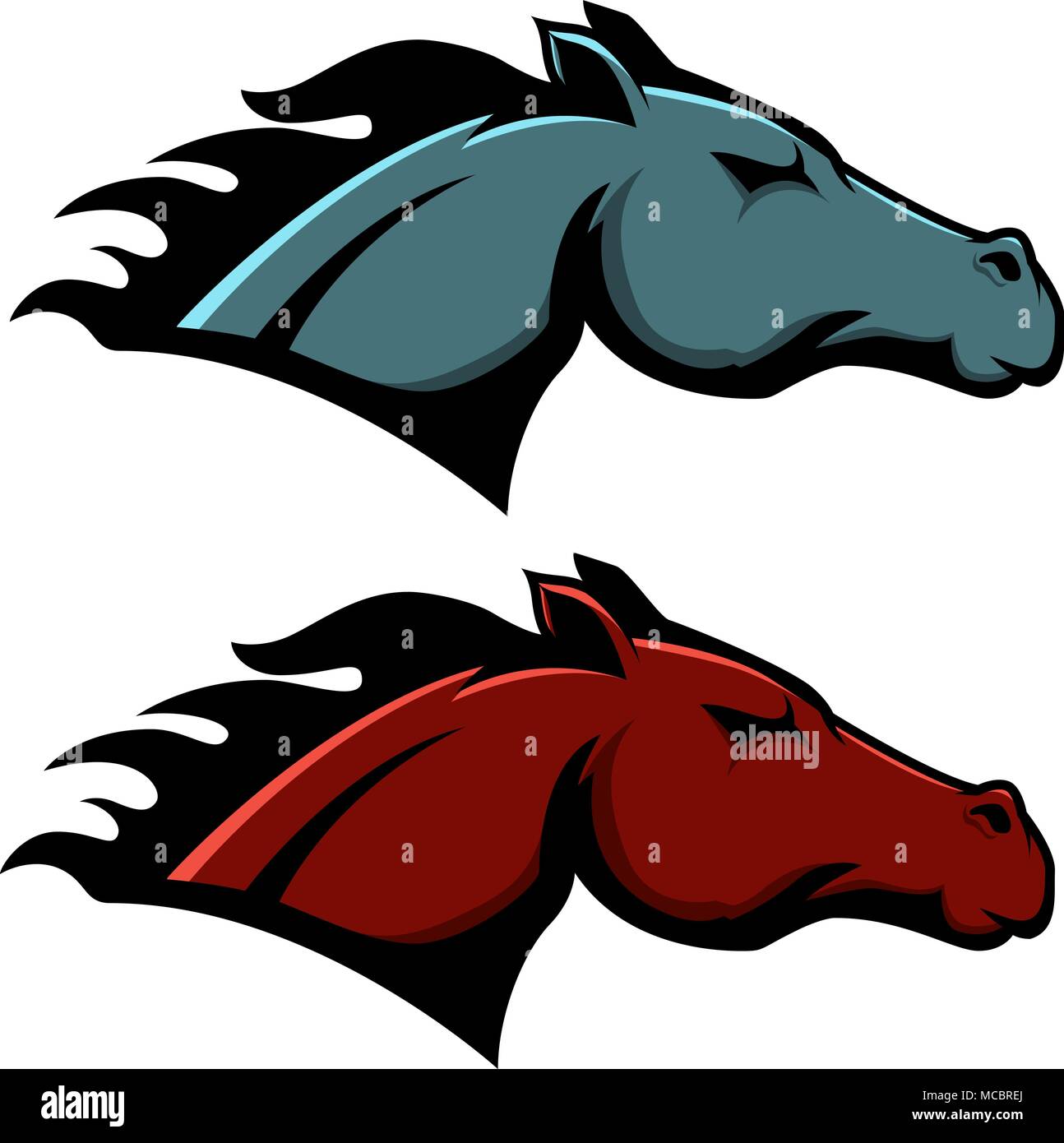 Pferdekopf Emblem Vorlage Auf Weissem Hintergrund Vector Illustration Stock Vektorgrafik Alamy
