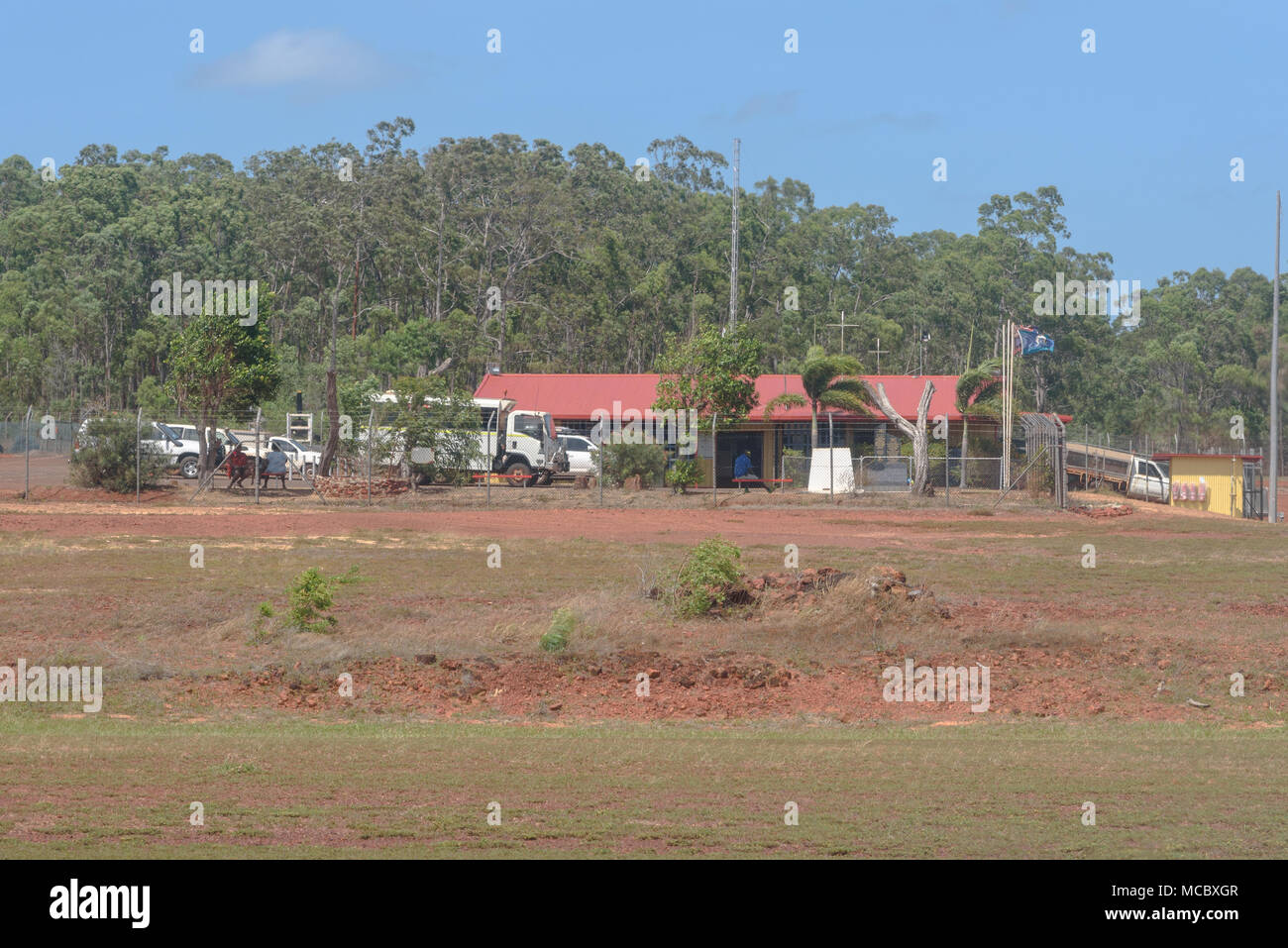 Die nördliche Halbinsel Flughafenterminal in Bamaga, Queensland, Australien Stockfoto