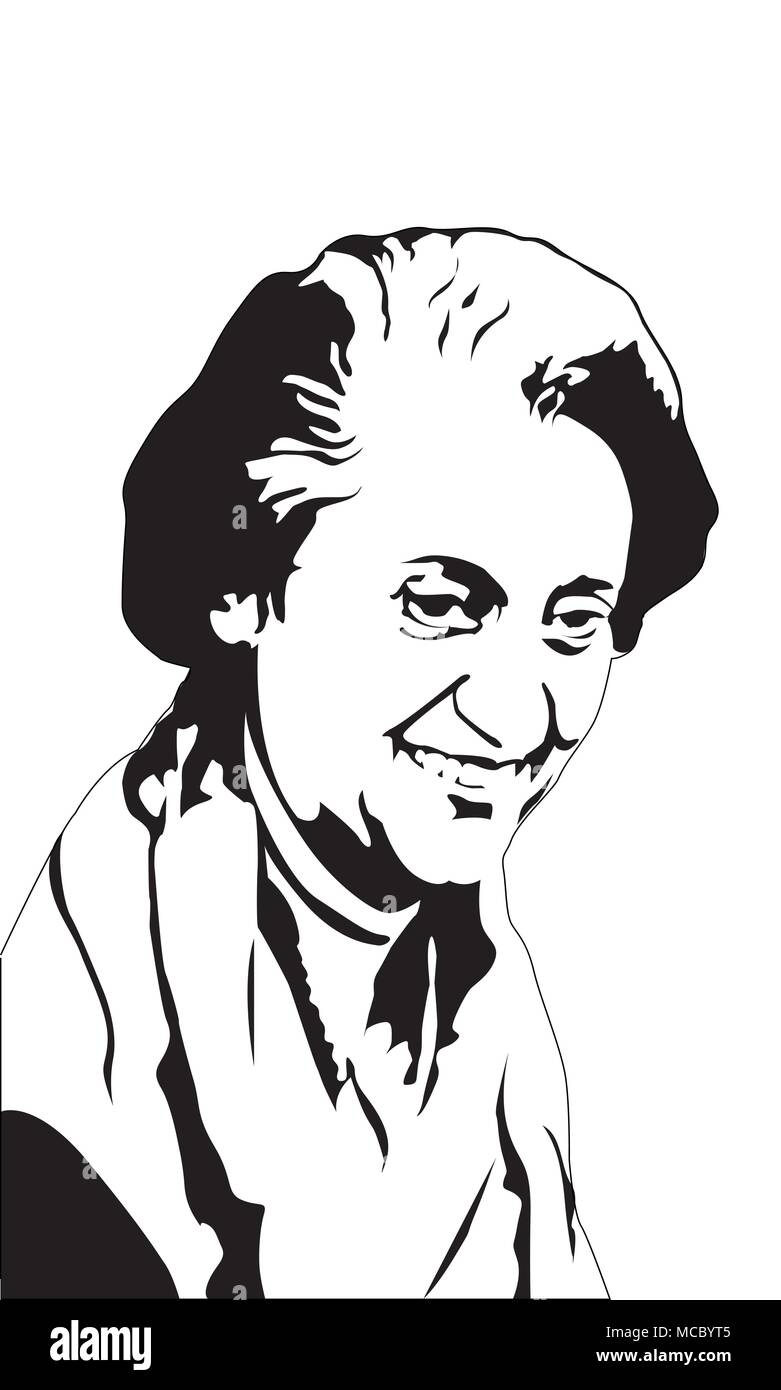 Indira Gandhi Indira Gandhi war ein Indischer Politiker und zentrale Figur des Indian National Congress Party Stock Vektor