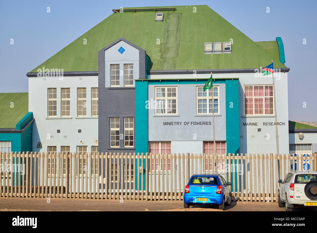 Ministerium für Fischerei Gebäude in Lüderitz, Namibia, Afrika Stockfoto