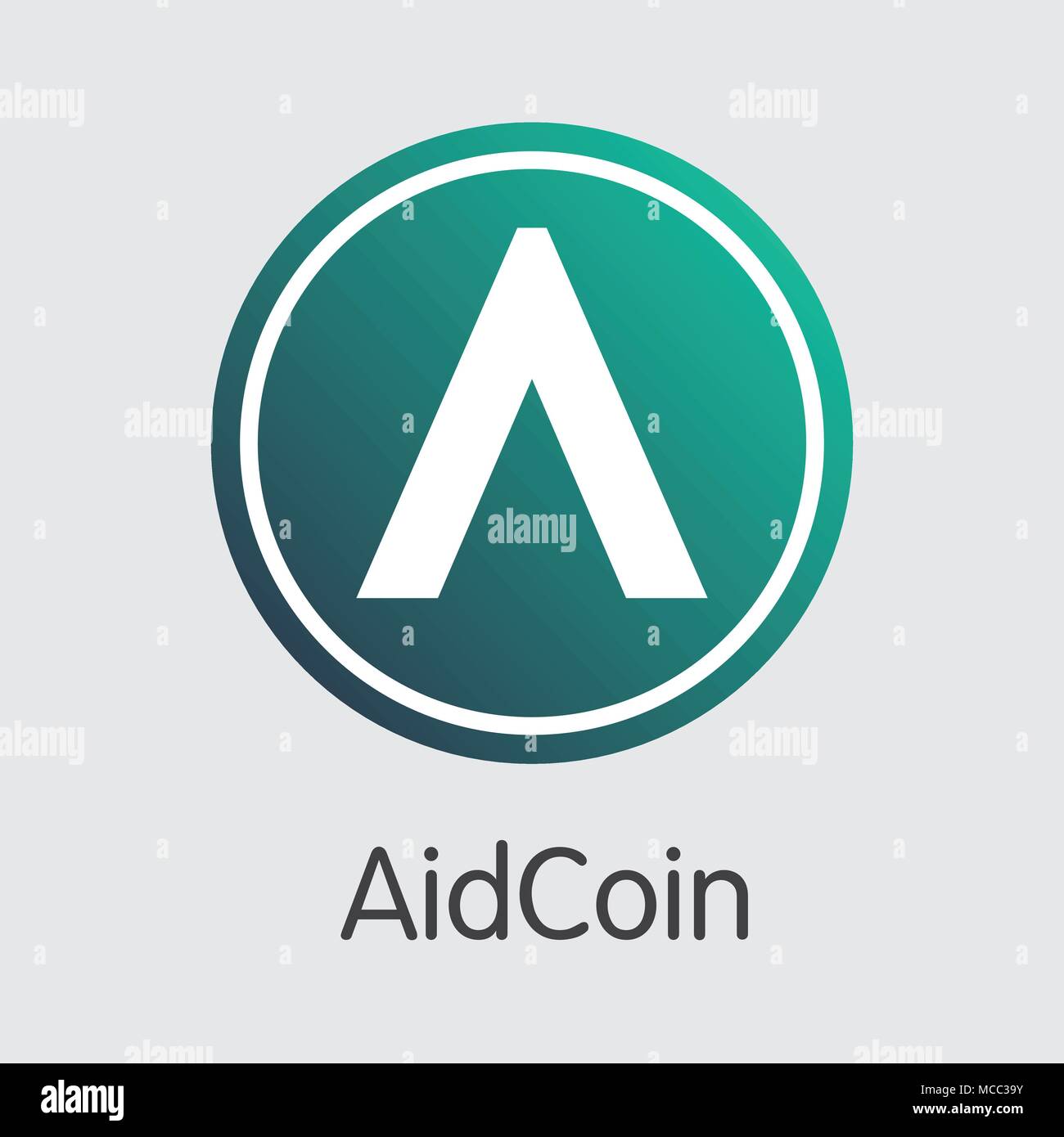 Aidcoin-Crypto Währung Piktogramm. Stock Vektor