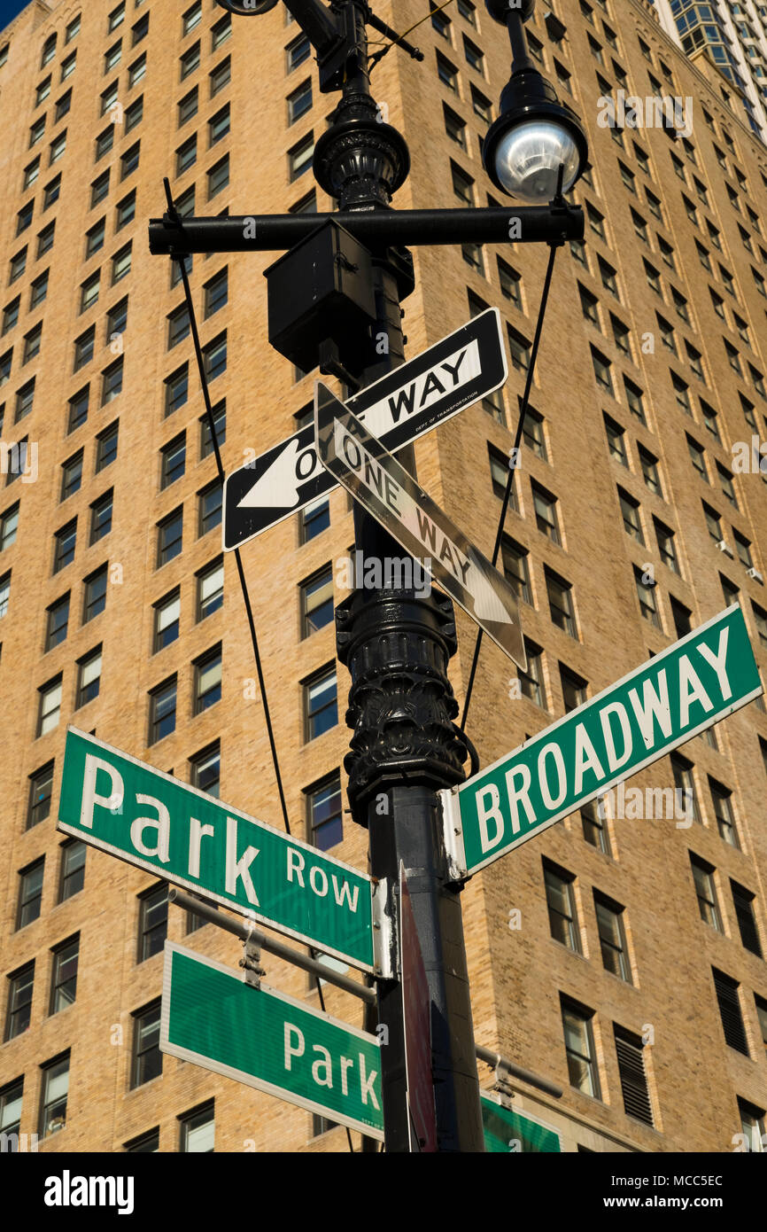 Broadway und Park, New York City, April 2018 Stockfoto