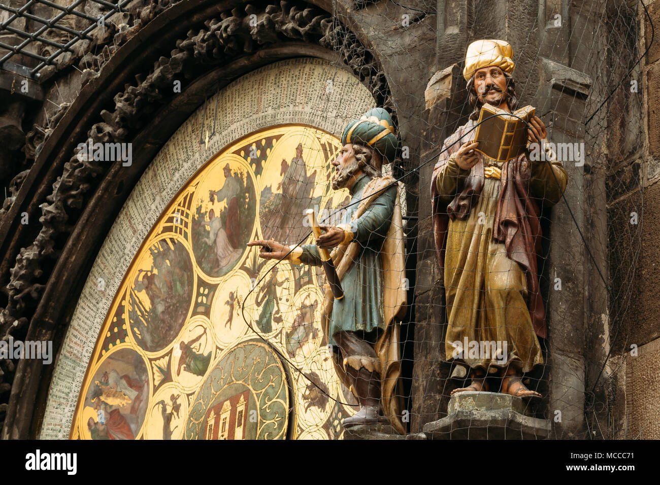 Der Prager Orloj oder Prager Orloj ist eine mittelalterliche Uhr befindet sich in Prag, die Hauptstadt der Tschechischen Republik Stockfoto