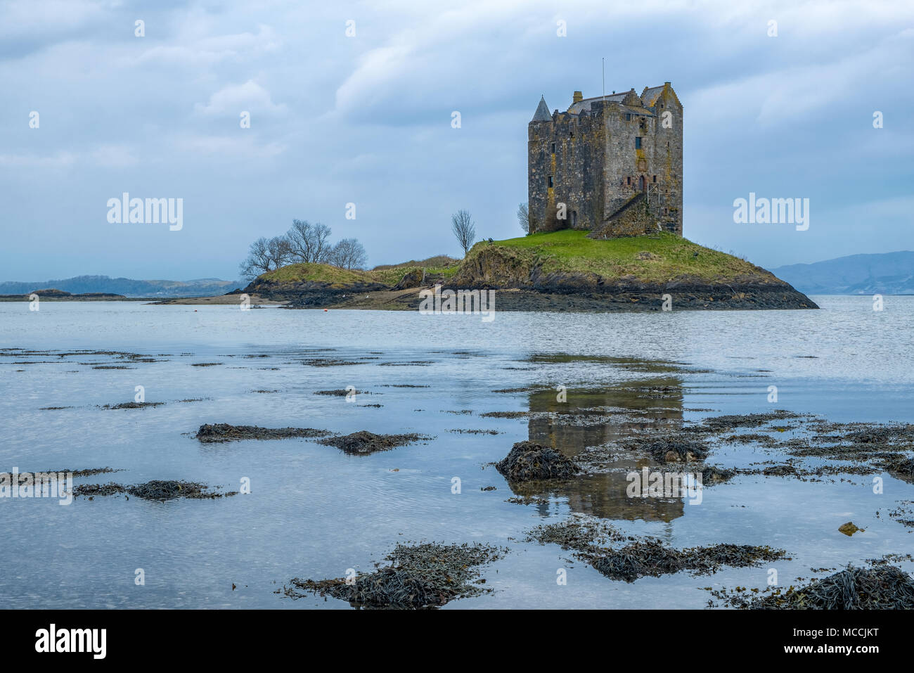 Schottland Portnacroish A828 Castle Stalker Stockfoto