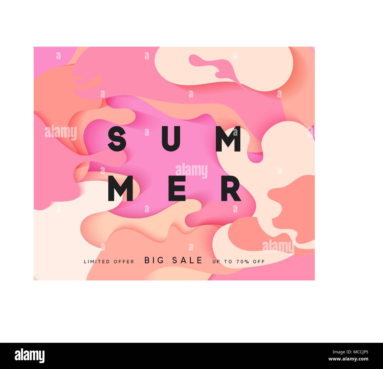 Helle Sommer Hintergrund im Stil von Papier vage malen. Sommer Poster Stock Vektor