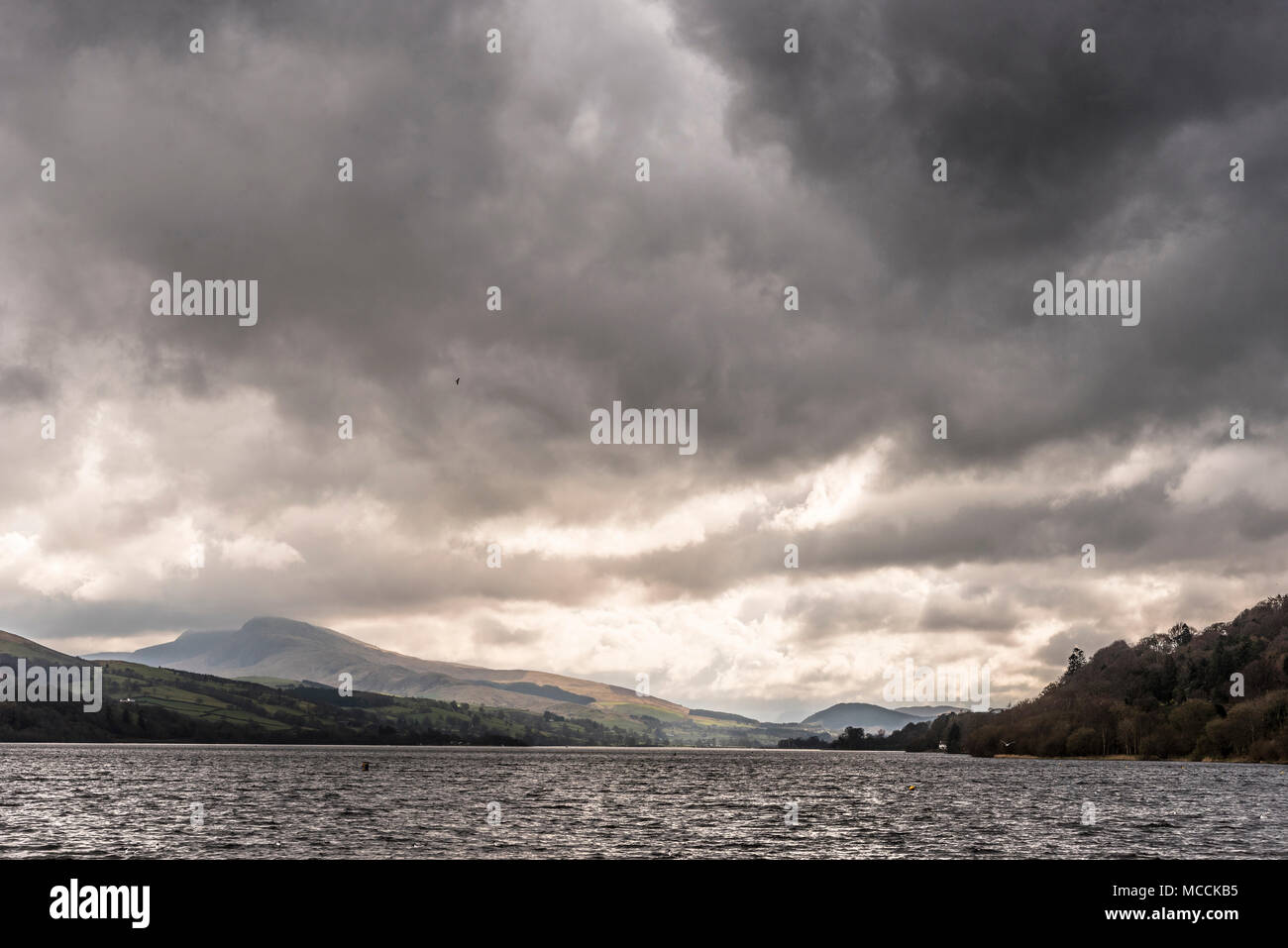 Stormy Skies Lake Bala North Wales. Stockfoto