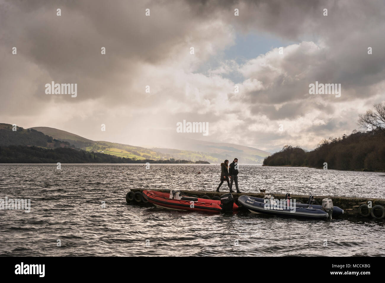 Stormy Skies Lake Bala North Wales. Stockfoto