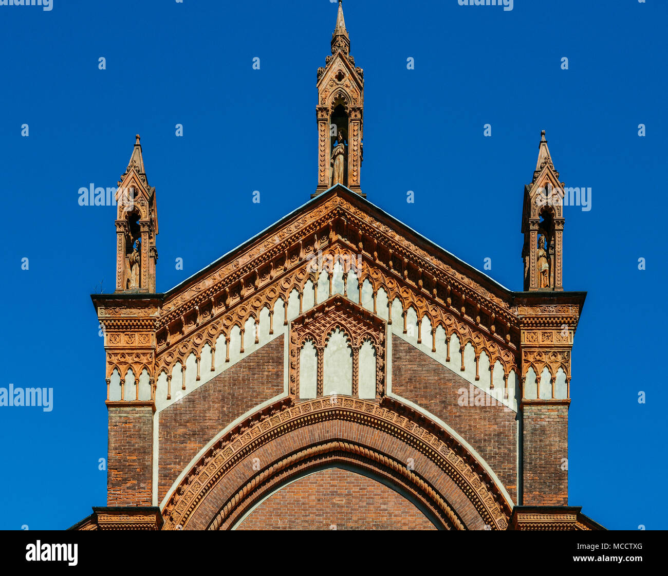 Die Fassade von Santa Maria del Carmine Kirche in Brera Viertel von Mailand. Stockfoto