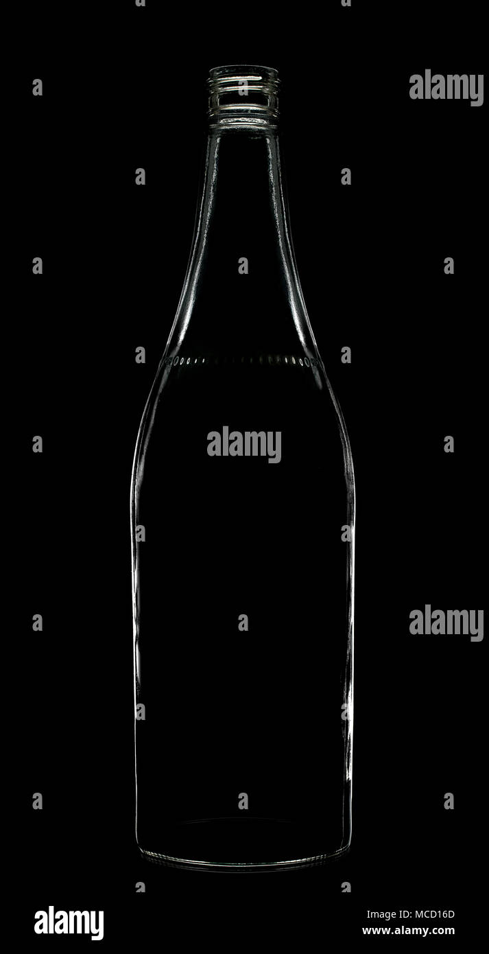 Flasche markieren Umrisse, abstrakte, auf schwarzem Hintergrund Stockfoto