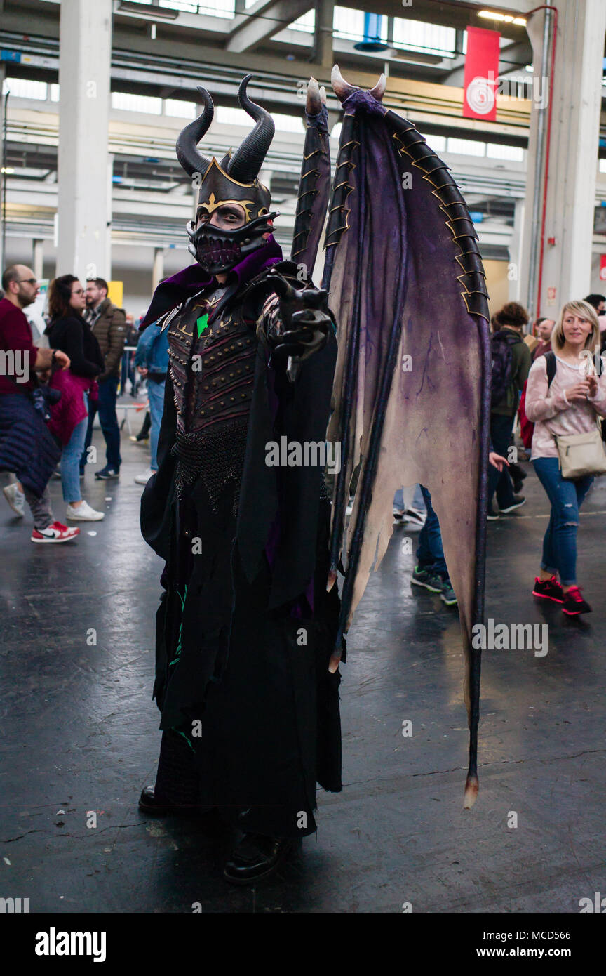 Turin, Italien, 15. April 2018 Bilder von Cosplayern während der "torino Comics", der Veranstaltung für Cosplay-Comics und Videospiele Credit: Daniele Baldi Stockfoto