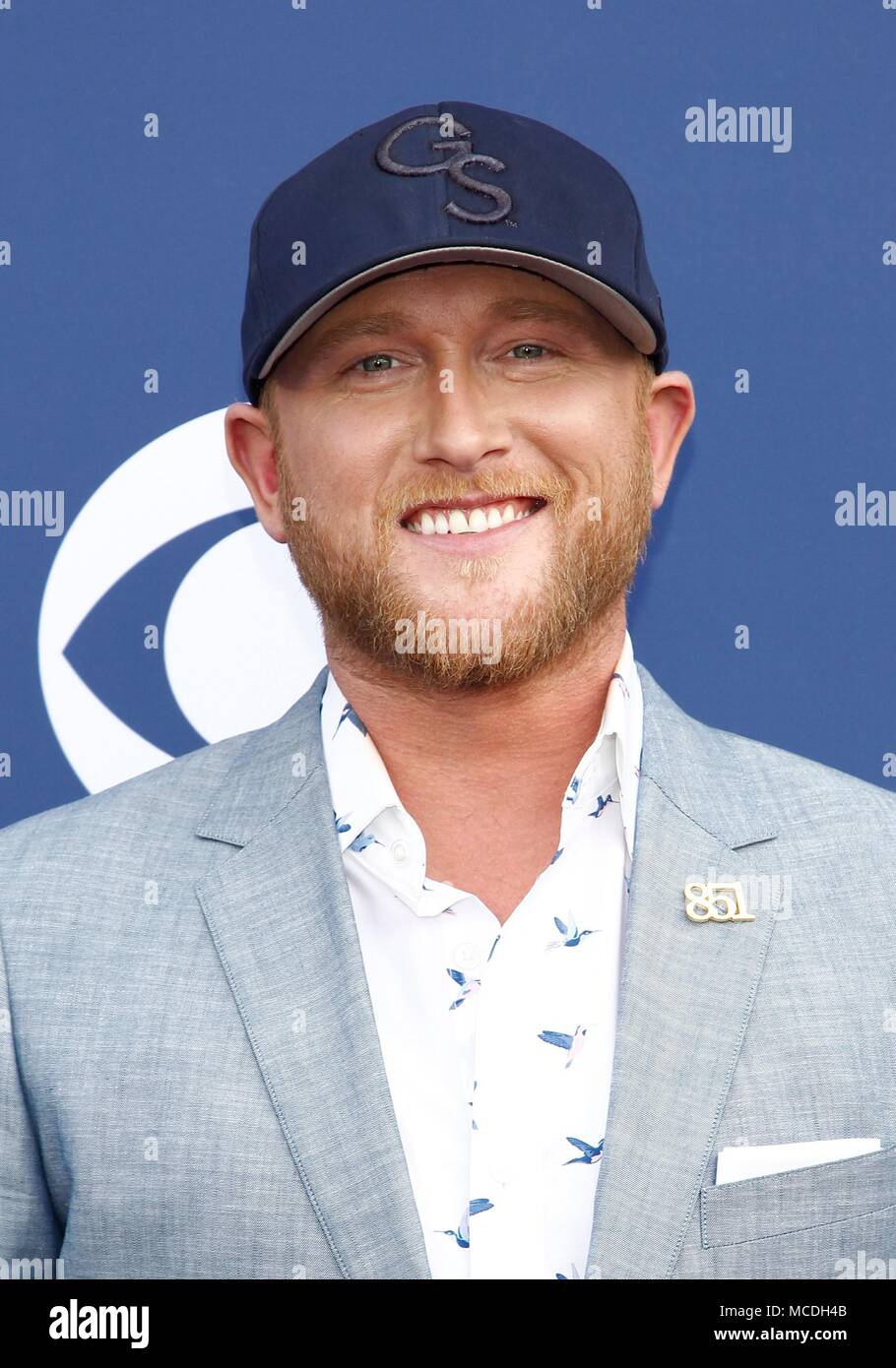 Cole Swindell bei der Ankunft für 53 Akademie der Country Music (ACM) Awards - Ankünfte 3, MGM Grand Garden Arena in Las Vegas, NV 15. April 2018. Foto: JA/Everett Collection Stockfoto