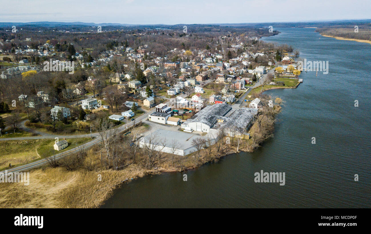 Luftaufnahme von Athen, New York, USA Stockfoto