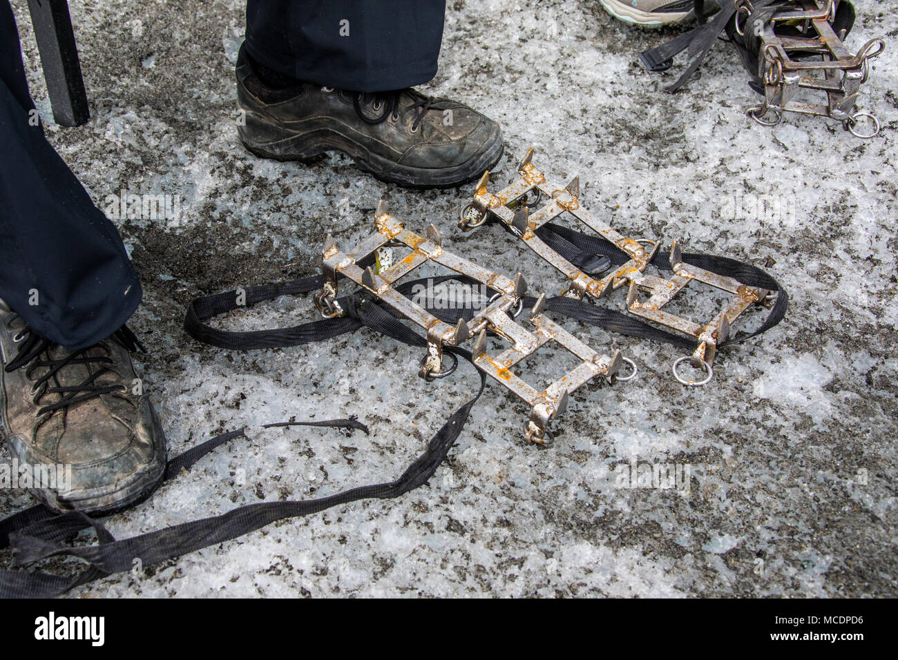 Hielo Y Aventura Big Ice Tour, Perito Moreno Gletscher, Glaciar Perito Moreno, Argentinien Stockfoto