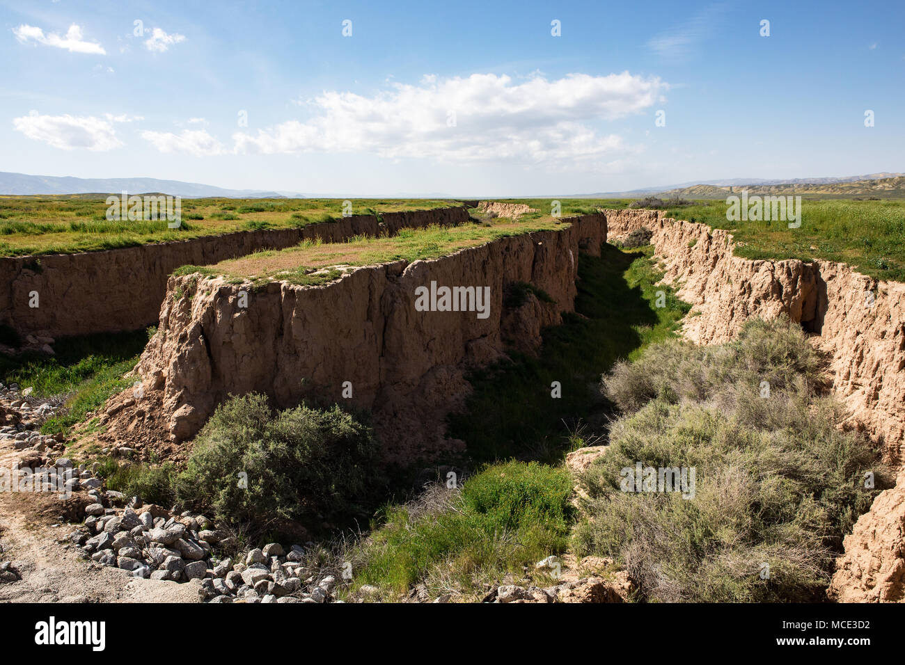 San Andreas fault Line an der Carrizo Plain National Monument Stockfoto