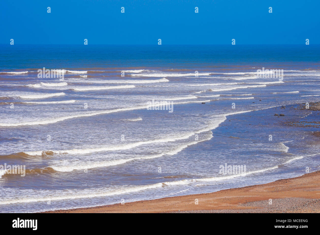 Sidi Ifni Stadt, die Küste des Atlantischen Ozeans, Sidi Ifni, im Südwesten von Marokko Stockfoto