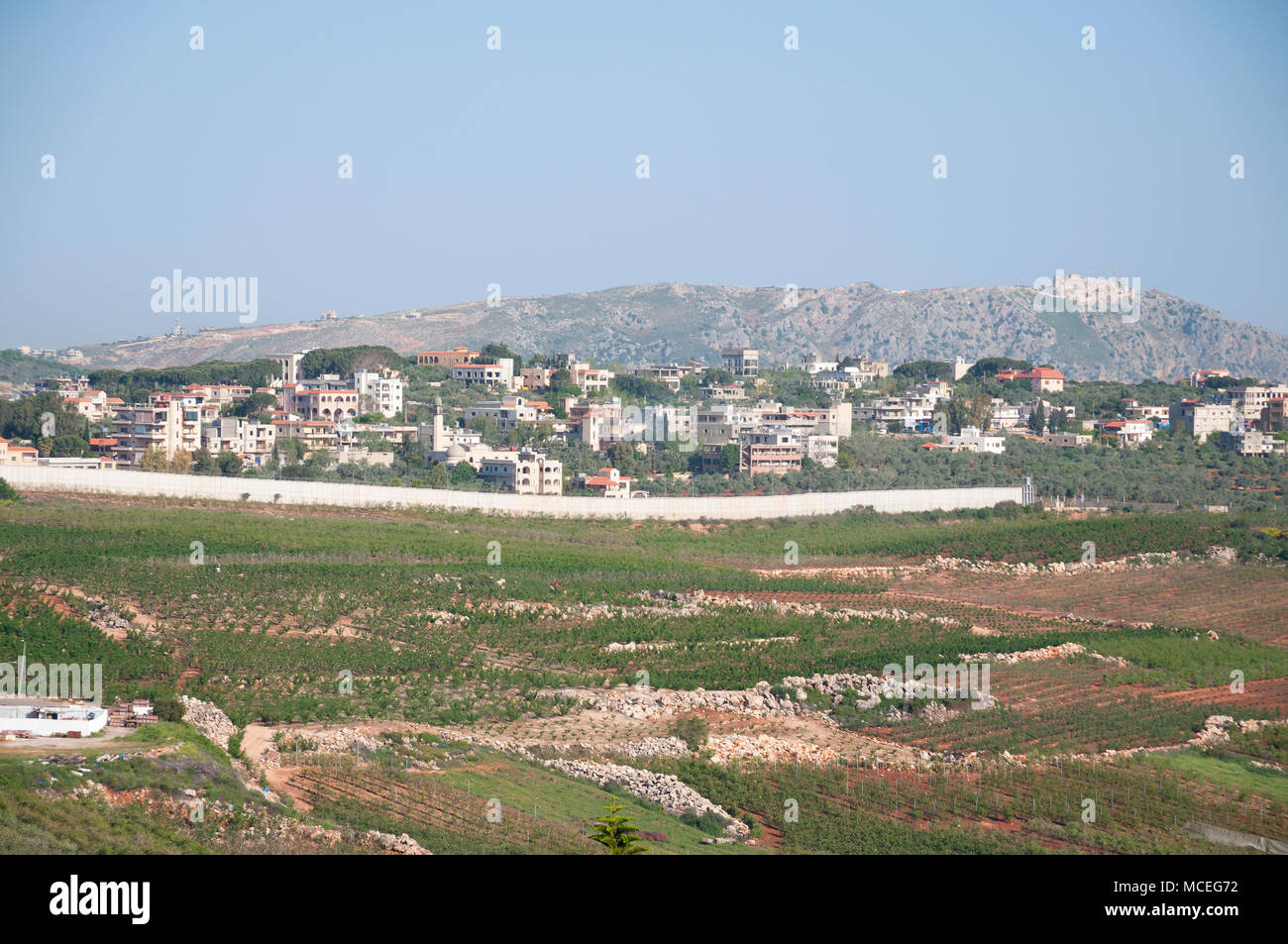 Libanon Israels Grenze Stockfoto