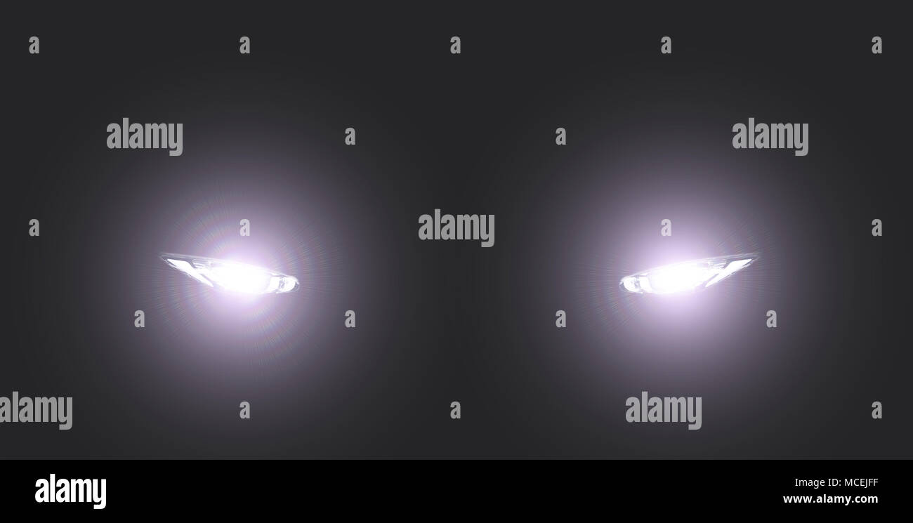 Auto Xenon Scheinwerfer Nebel dunkel Stockfotografie - Alamy