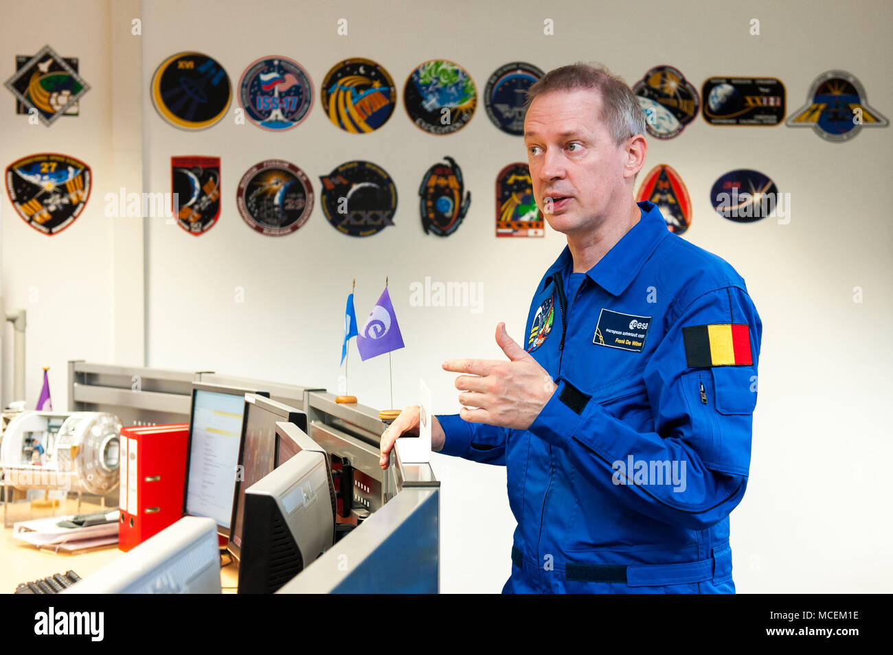 Beigan Astronaut Frank De Winne im EAC in Köln Stockfoto