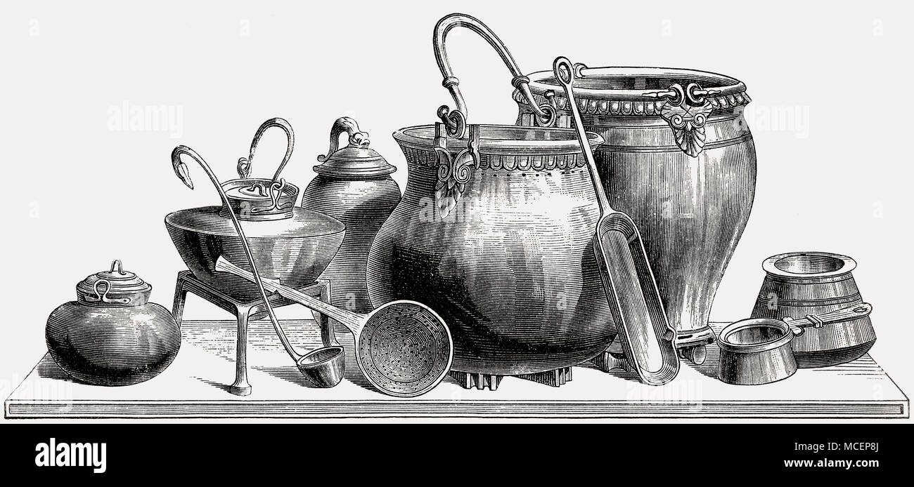 Küche Instrumente im alten Rom Stockfoto