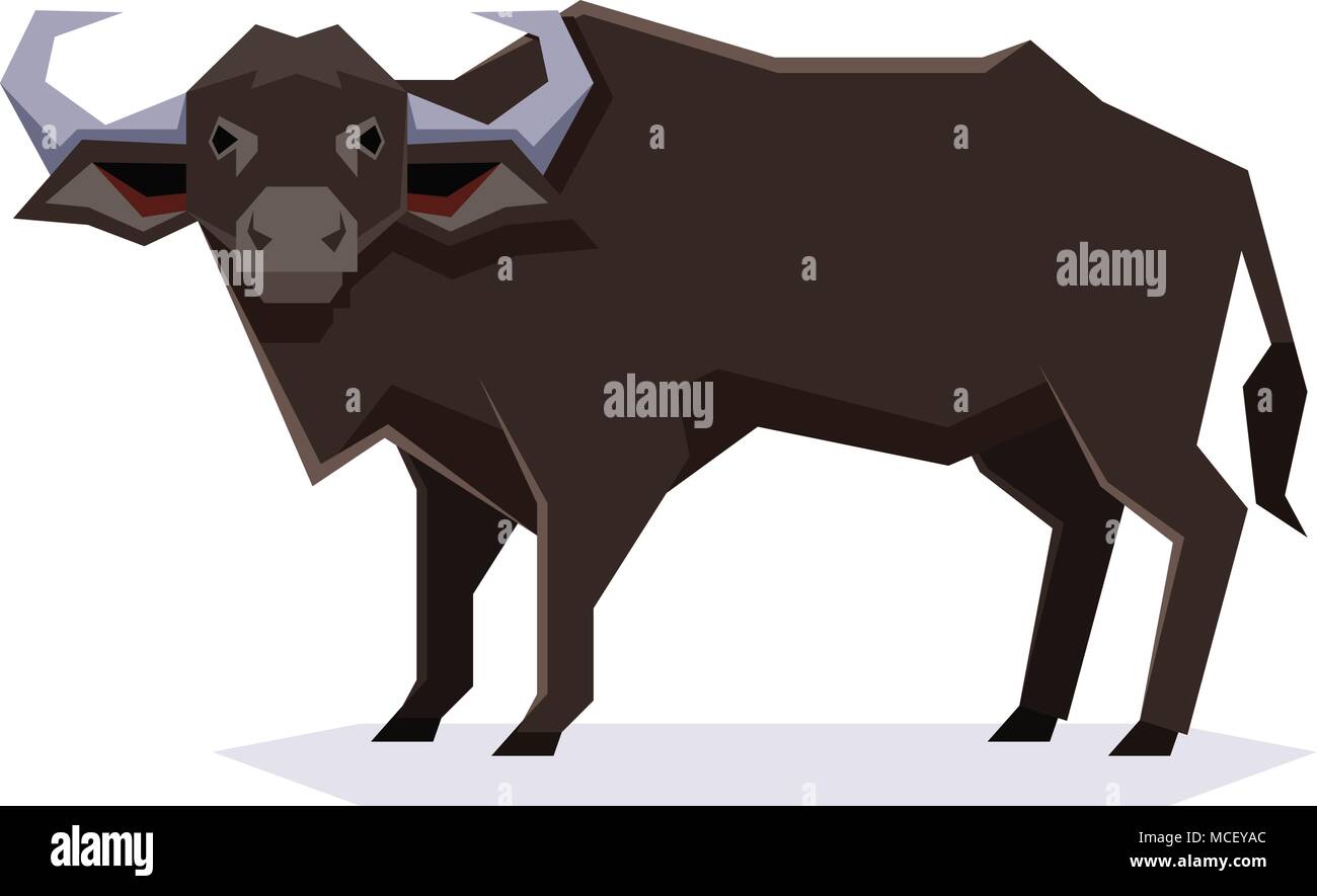 Vektor Bild des geometrischen afrikanischen Büffel Stock Vektor