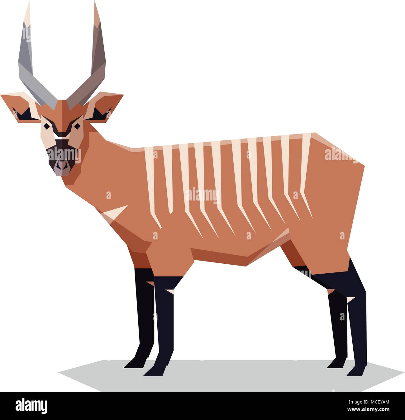 Vektor Bild des geometrischen Bongo Antilope Stock Vektor