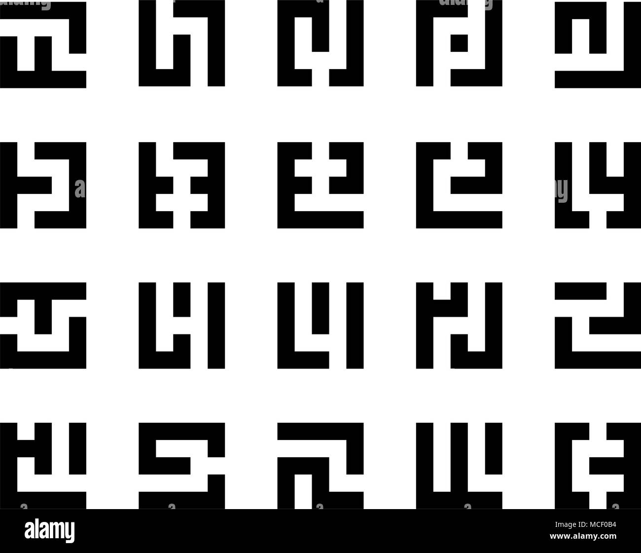 Einfache Labyrinth Symbole auf weißem Hintergrund Stock Vektor
