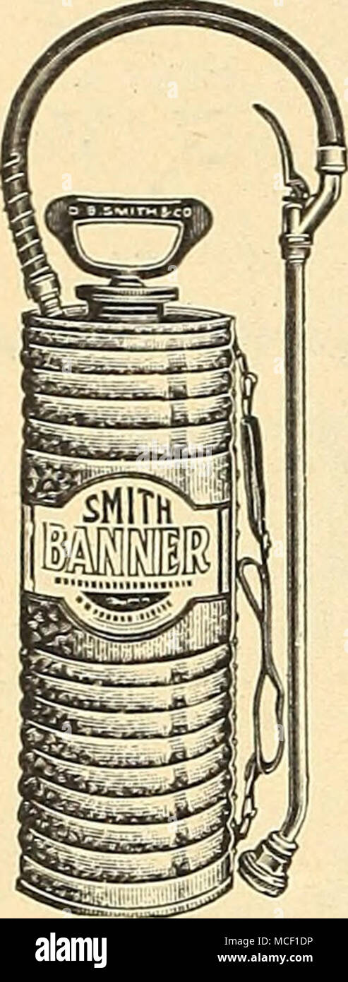. Old Hand Duster eine neue Art von Staub Gewehr und die bei Weitem effizienteste Hand duster in der Existenz. Kapazität ein Pfund. Gewährleistet eine einheitliche mit jedem Schlag der Pistole bis zum letzten Partikel des Staubes in der Kammer. Eine neue, zwei-Wege Staubschutzkappe wird Staub über und unter verlässt. $ 1,65 Postpaid. Druckluft Sprüher Smith Banner. Ein 4 Gallone Druckluft Sprüher der überlegene Konstruktion. Komplett mit fester Düse und Verlängerungsstange angebracht. Zincgrip Stahl Tank 87,20. Blitz. 34 Gal. Im ap-pearance und Konstruktion dieser Feldspritze ist ähnlich wie die oben genannten. Zincgrip Stockfoto