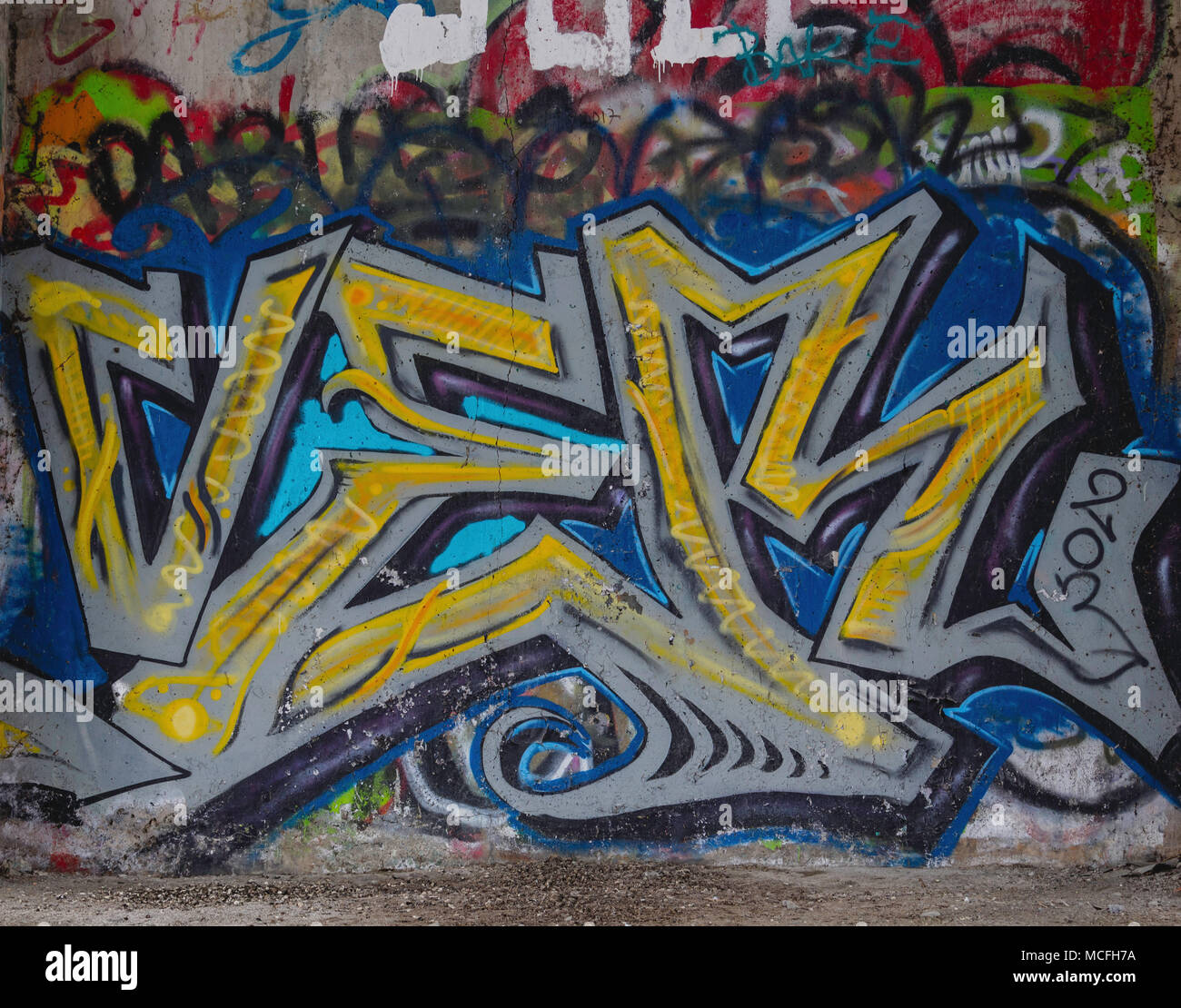 Graffitis und Tags Stockfoto