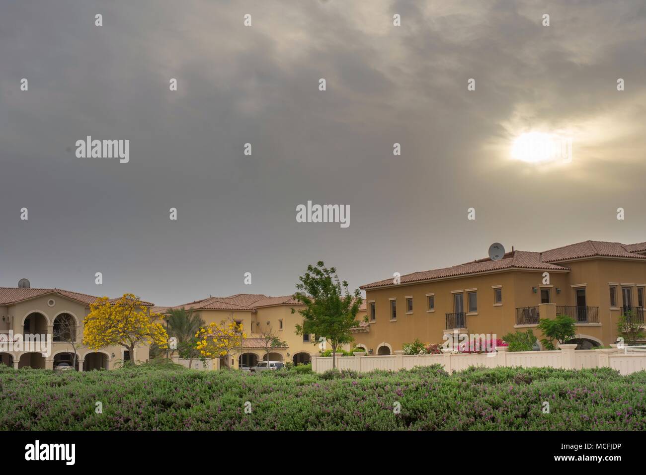 Saadiyat Beach Villas, Foto auf der Straße getroffen, Strand Villa Residence Stockfoto