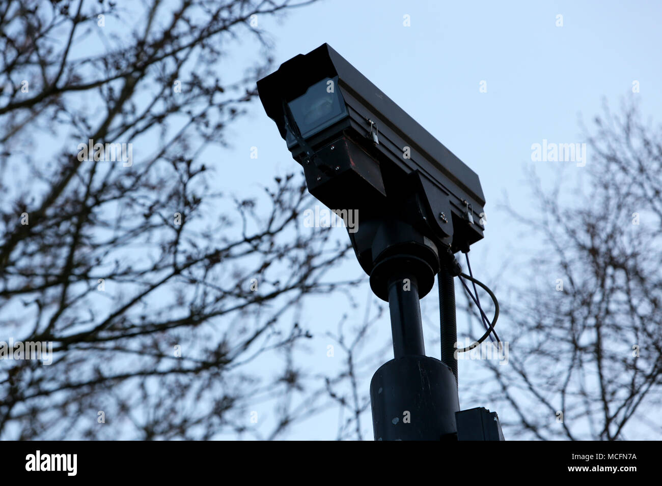 CCTV-Kamera dargestellt in Chichester, West Sussex, UK. Stockfoto