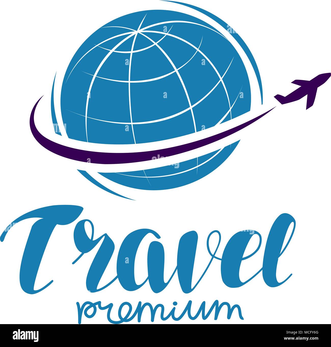 Reisen Logo oder Label. Reise, Tour, Reise-Symbol. Vector Illustration auf weißem Hintergrund Stock Vektor