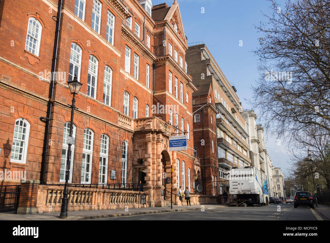 Nationales Krankenhaus für Neurologie und Neurochirurgie, Queen Square, London, England, Großbritannien Stockfoto