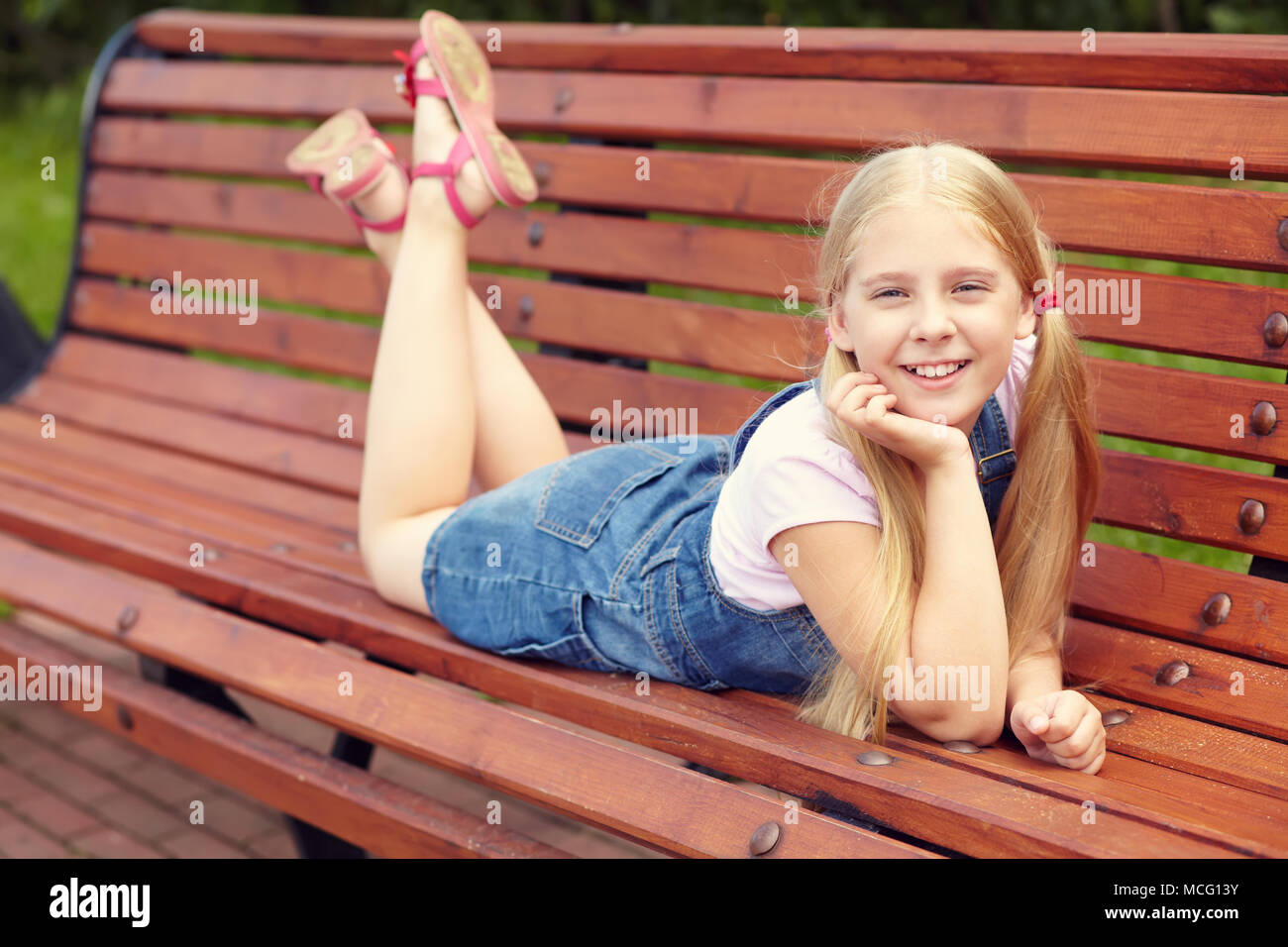 Blonde Funny Girl Stockfoto