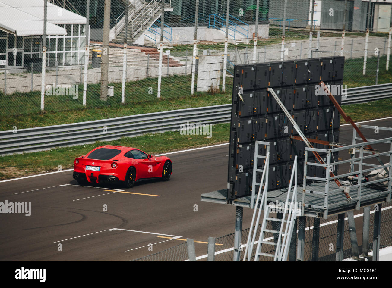 MONZA, ITALIEN - März 2018 Die nationalen Rennstrecke von Monza-Ferrari 488 Pista Racing 2 Stockfoto