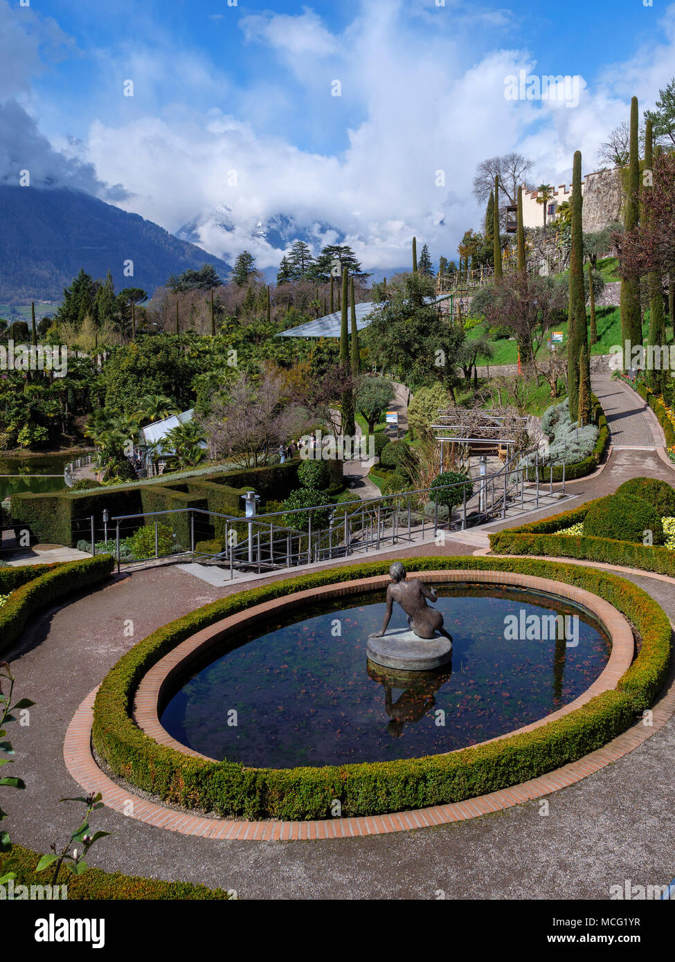 Gärten von Schloss Trauttmansdorff, Bozen-South Meran-Merano, Provinz Südtirol, Italien Stockfoto