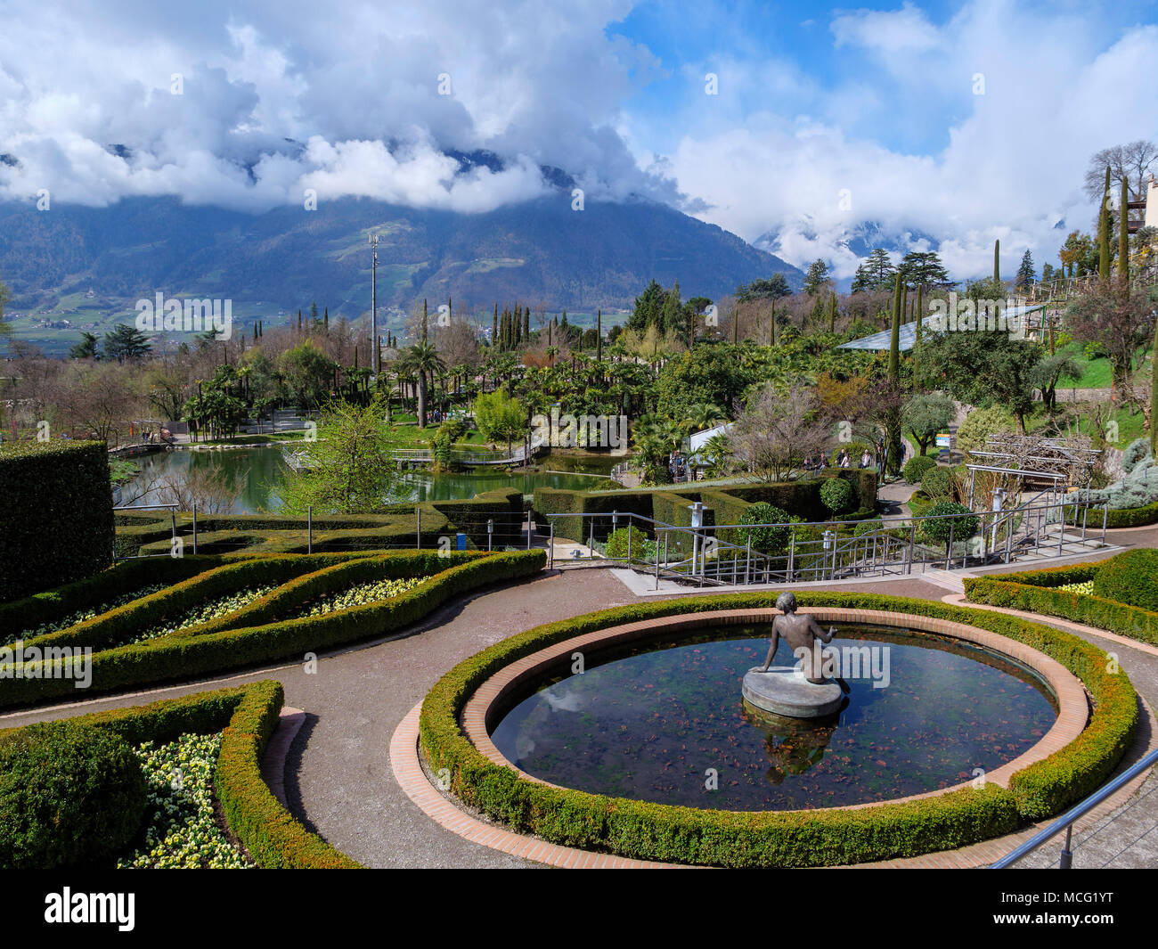 Gärten von Schloss Trauttmansdorff, Bozen-South Meran-Merano, Provinz Südtirol, Italien Stockfoto