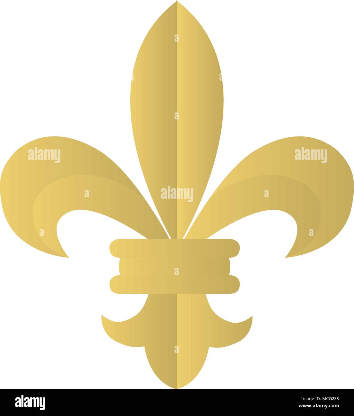 Vector Illustration eines golden Fleur de Lis auf weißem Hintergrund Stock Vektor