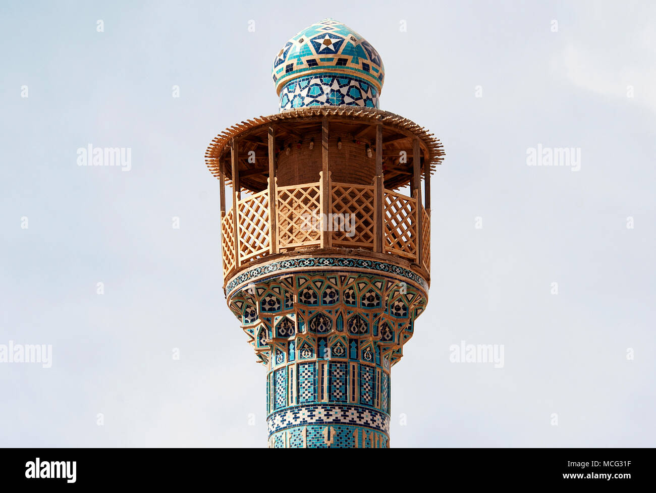 Minarett in Shah Moschee, oder Imam Moschee, Isfahan, Iran