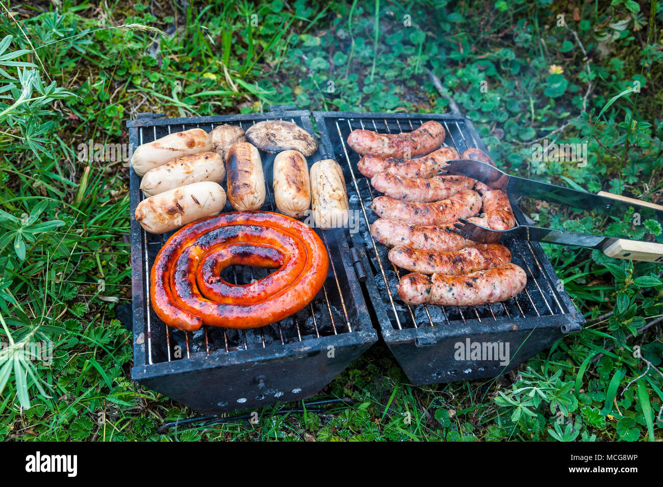 Mini Picknick, Grill, ideal für Rucksacktouristen, Quito, Ecuador Stockfoto