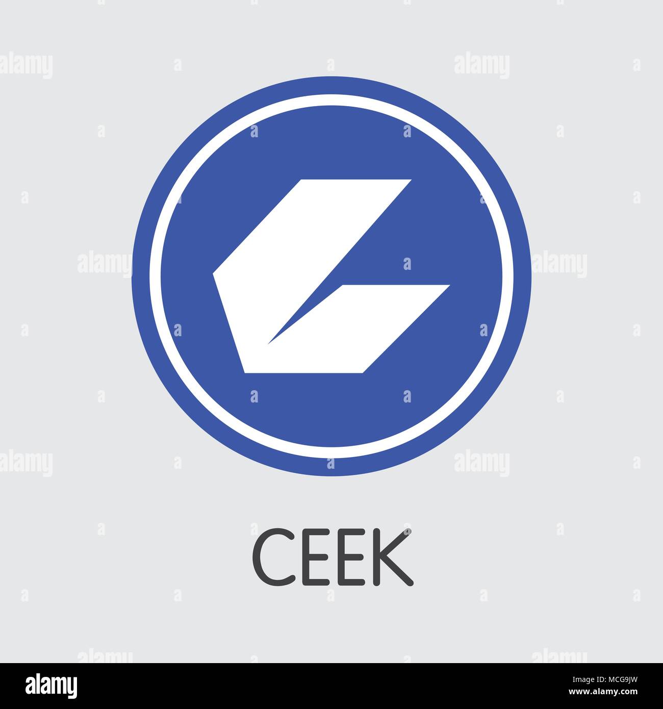 Ceek virtuelle Währung. Vektor CEEK Logo farbig. Stock Vektor