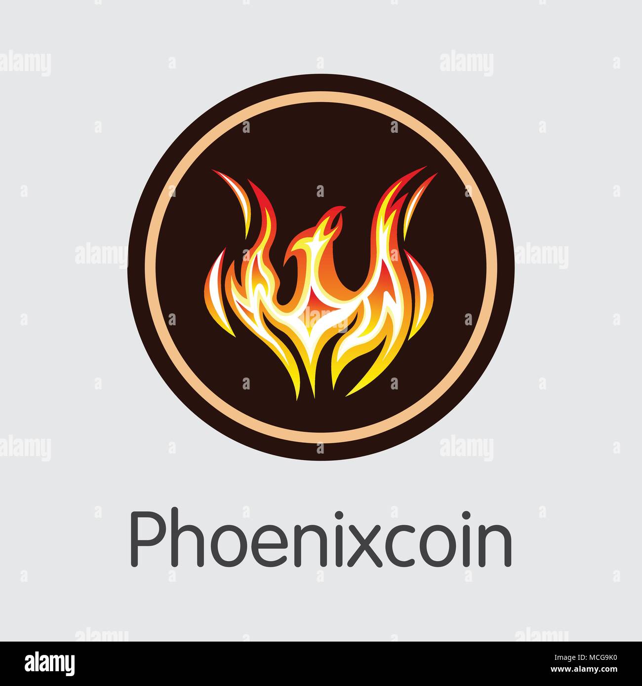 Phoenixcoin Cryptocurrency-Vector Illustration. Stock Vektor